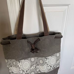 Gray canvas bag